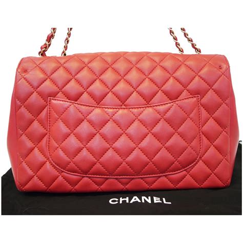 chanel 17 series red classic flap jumbo|Chanel large classic handbag price.